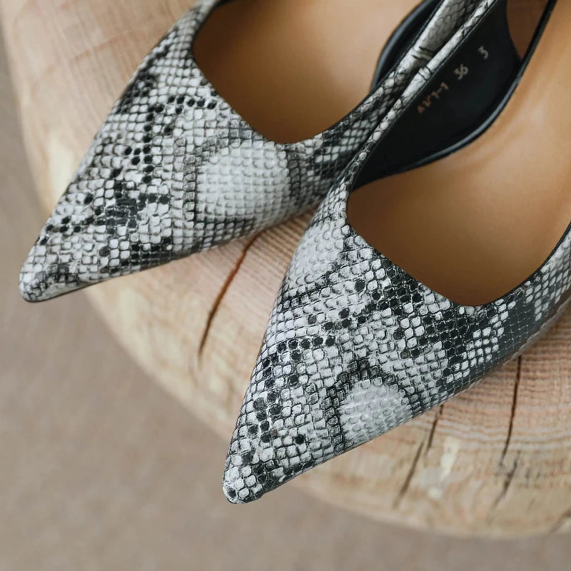 Grey Snakeskin Pumps Snakes Store