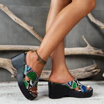 Multicolor Snakeskin Wedges - Vignette | Snakes Store