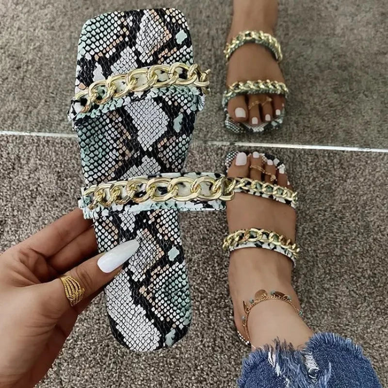 Snakeskin Two Strap Sandals Snakes Store