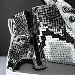 Black and White Snakeskin Sneakers - Vignette | Snakes Store