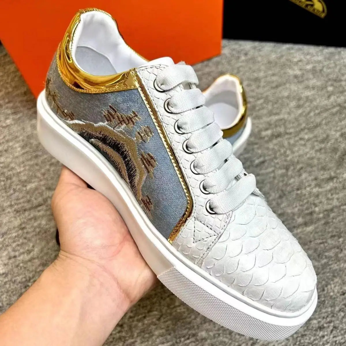 Snake Leather Sneakers Snakes Store