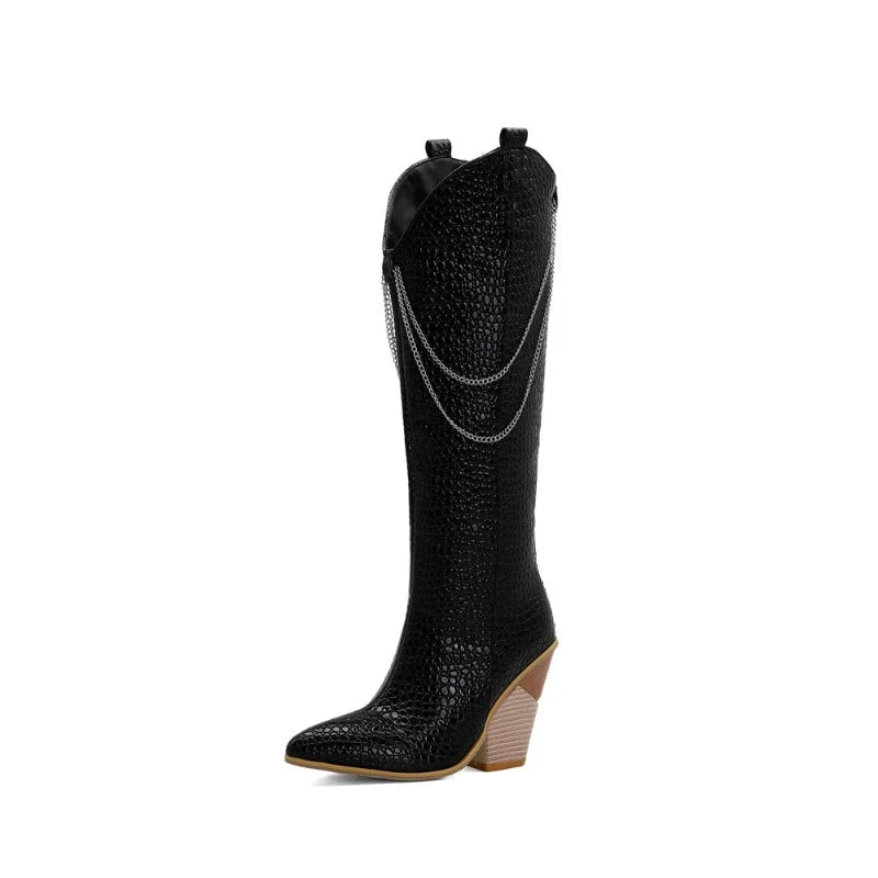 Womens Snakeskin Cowgirl Boots Black Snakes Store