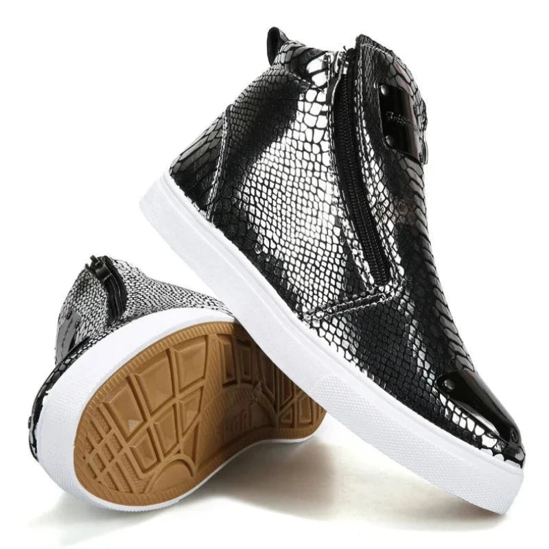 Silver Snakeskin Sneakers Snakes Store