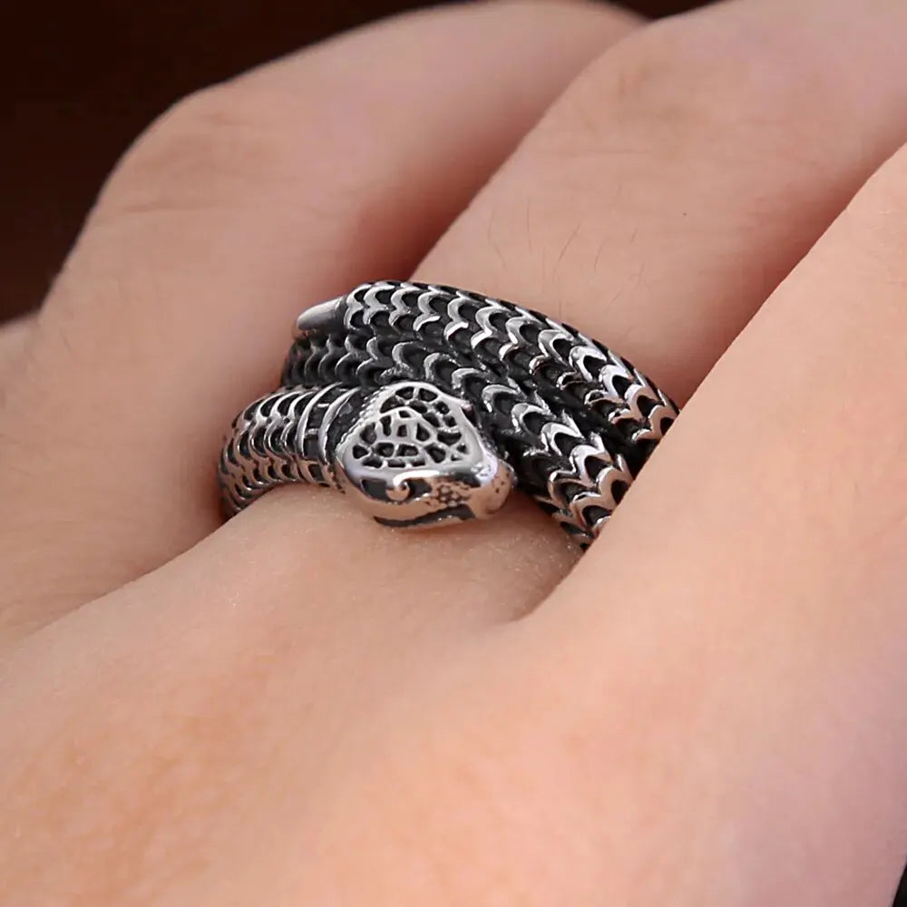 Silver Serpent Ring Snakes Store™
