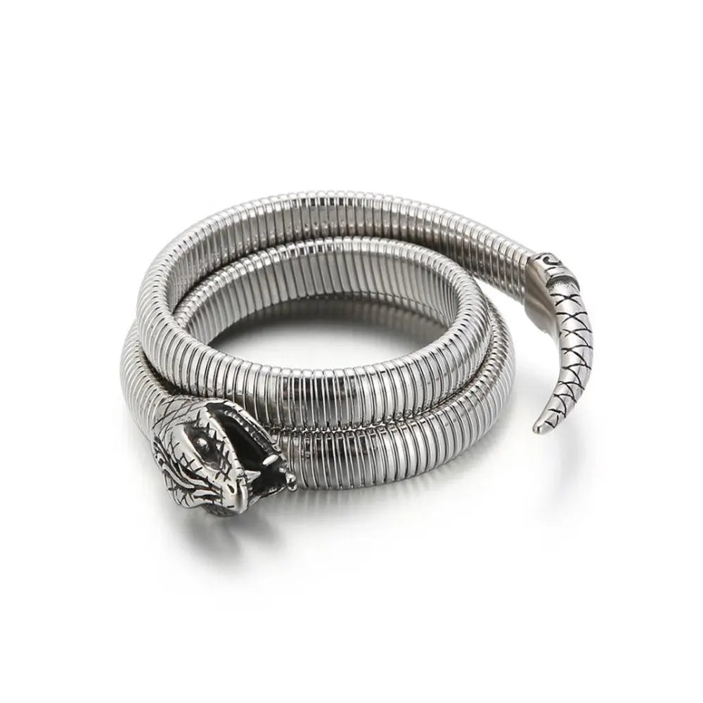 Silver Snake Bangle Bracelet