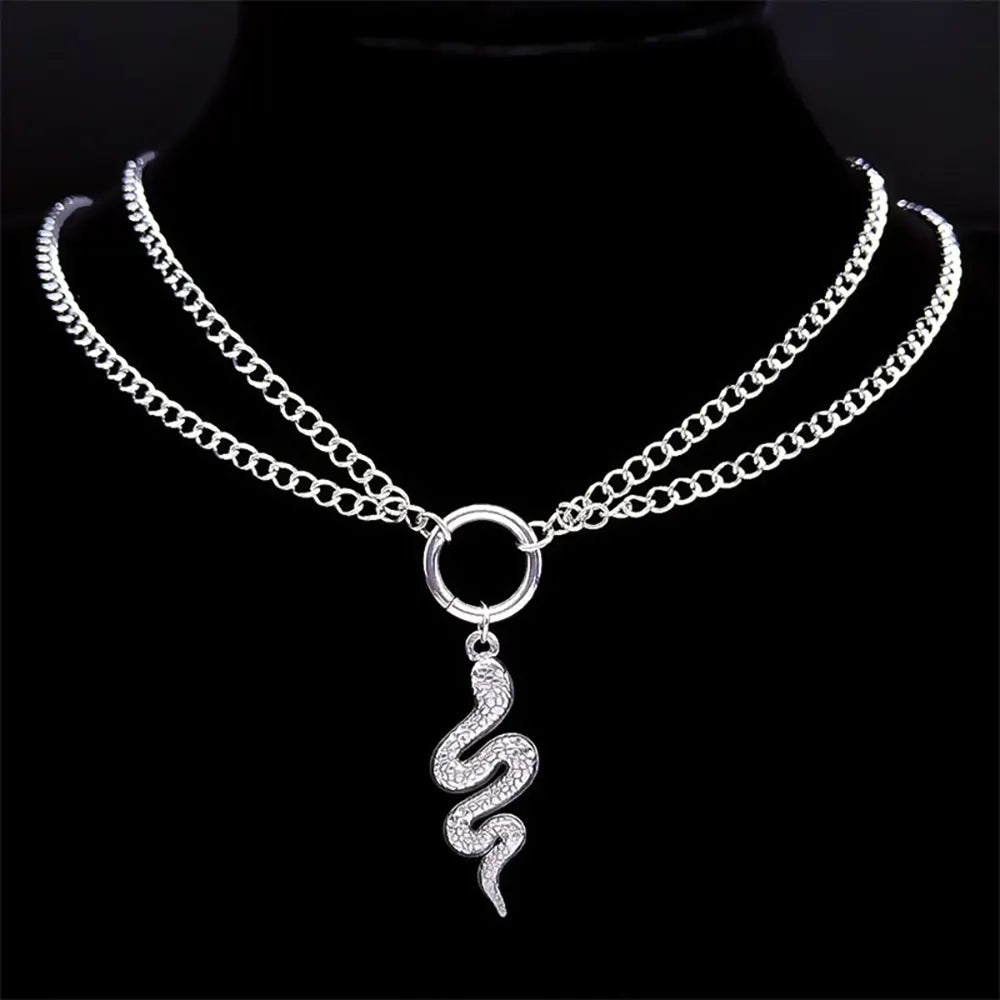 Silver Snake Chain Choker Snakes Store™