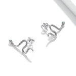 Silver Snake Stud Earrings - Vignette | Snakes Store