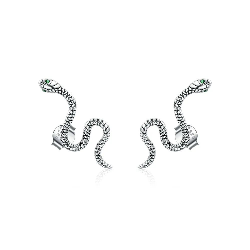 Silver Snake Stud Earrings Snakes Store™