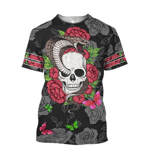 Skull and Snake T-shirt Black Snakes Store™