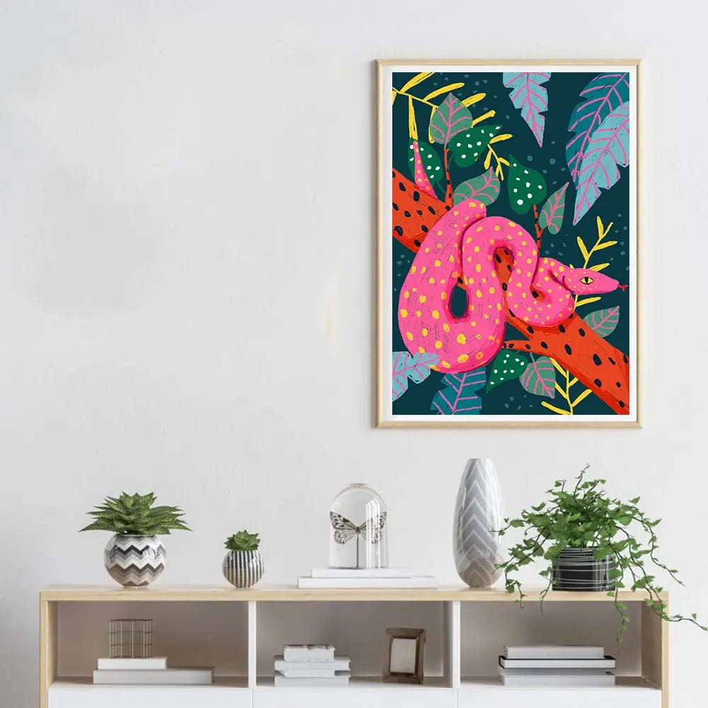 Snake Art Painting Pink Snakes Store™