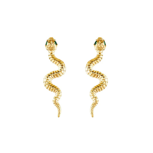 Snake Bone Earrings Gold Snakes Store™