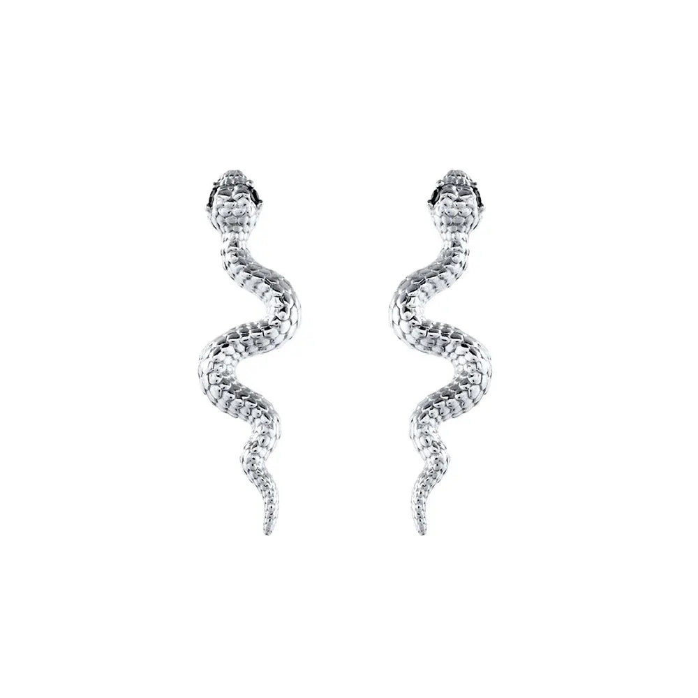 Snake Bone Earrings Silver Snakes Store™