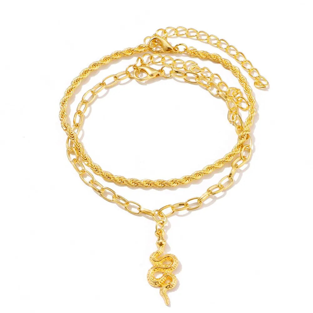 Snake Chain Ankle Bracelet Gold Snakes Store™