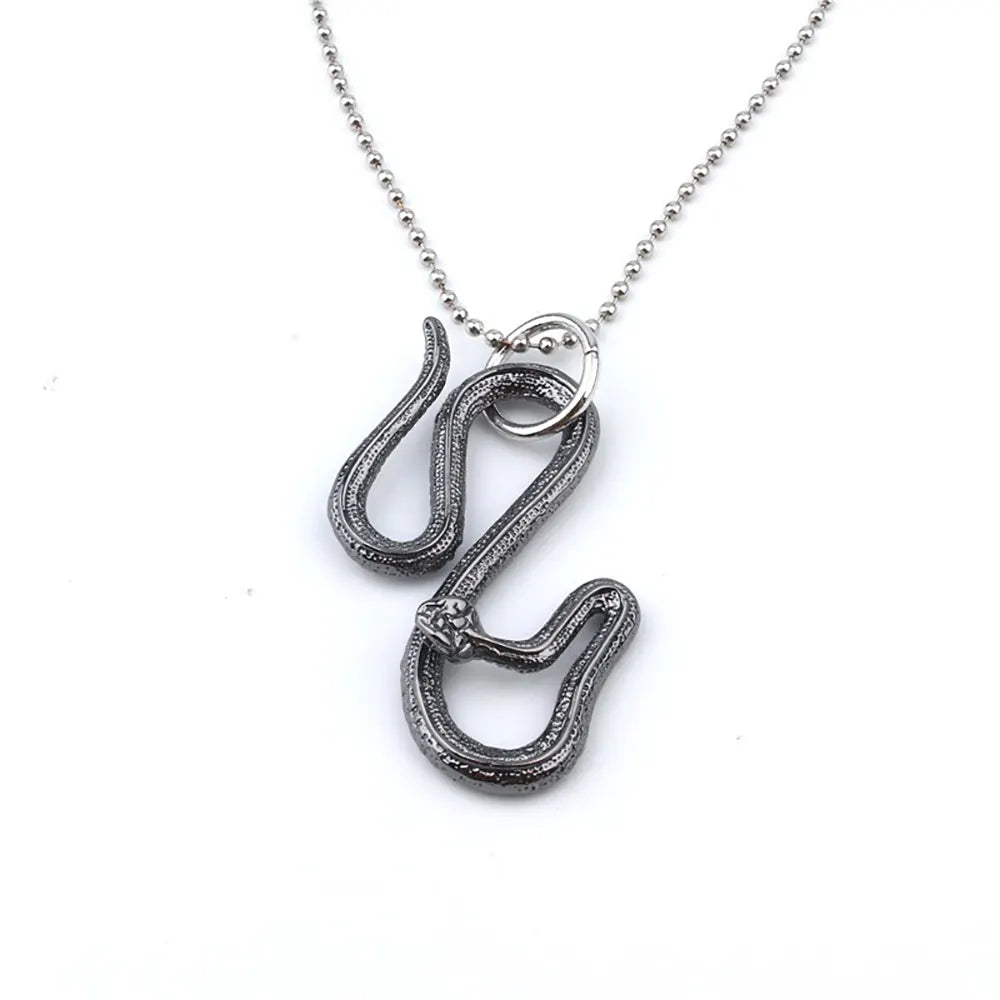 Snake Chain Pendant Necklace Black 20" | 50cm 316L Stainless Steel Snakes Store™