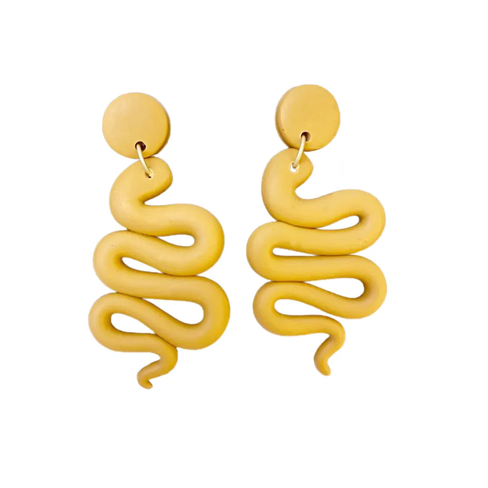 Snake Clay Earrings Yellow Snakes Store™