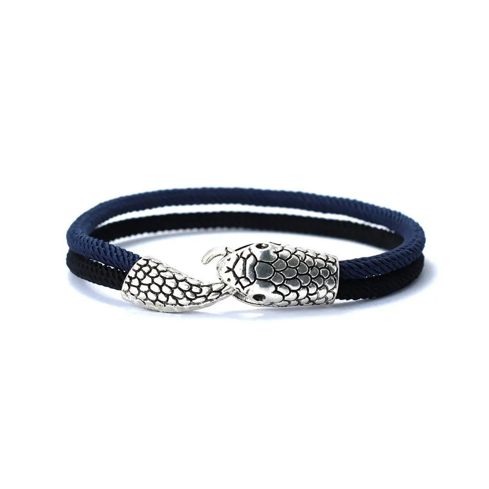 Snake Friendship Bracelet Navy Black Snakes Store™