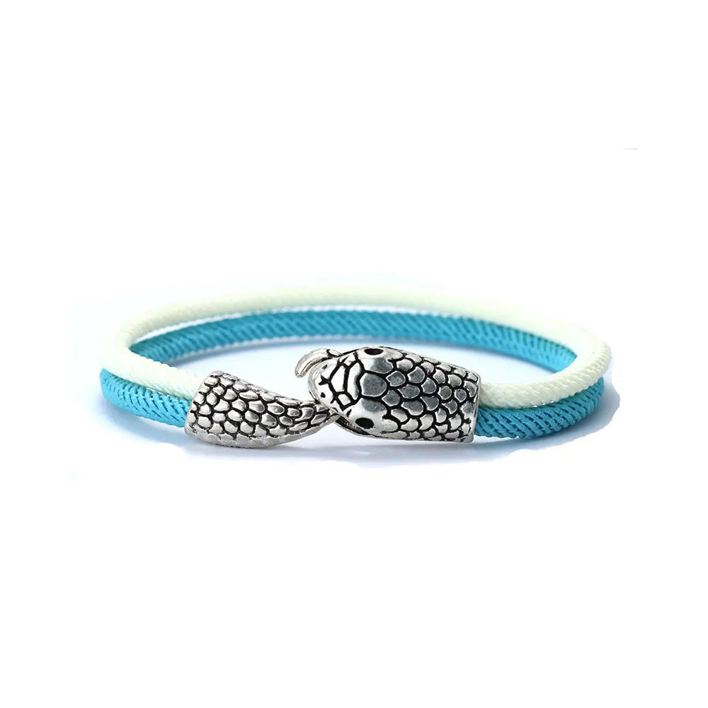 Snake Friendship Bracelet Light Blue Beige Snakes Store™