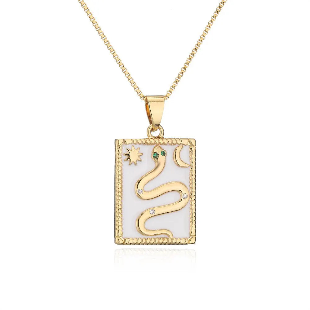Snake Pendant Copper Gold White Snakes Store™