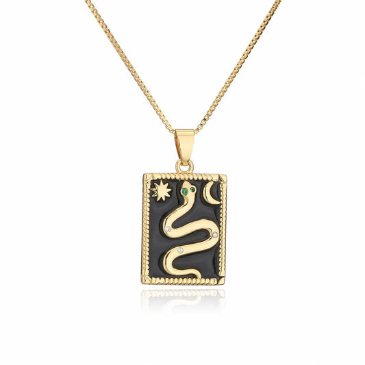 Snake Pendant Copper Gold Black Snakes Store™
