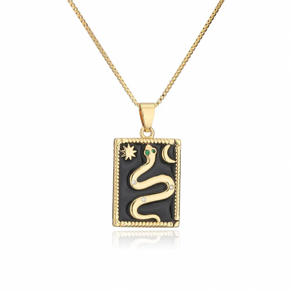 Snake Pendant Copper Gold Black Snakes Store™
