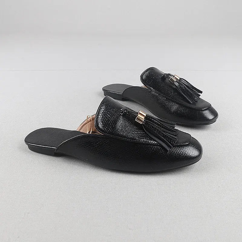 Snake Print Flat Mules Snakes Store