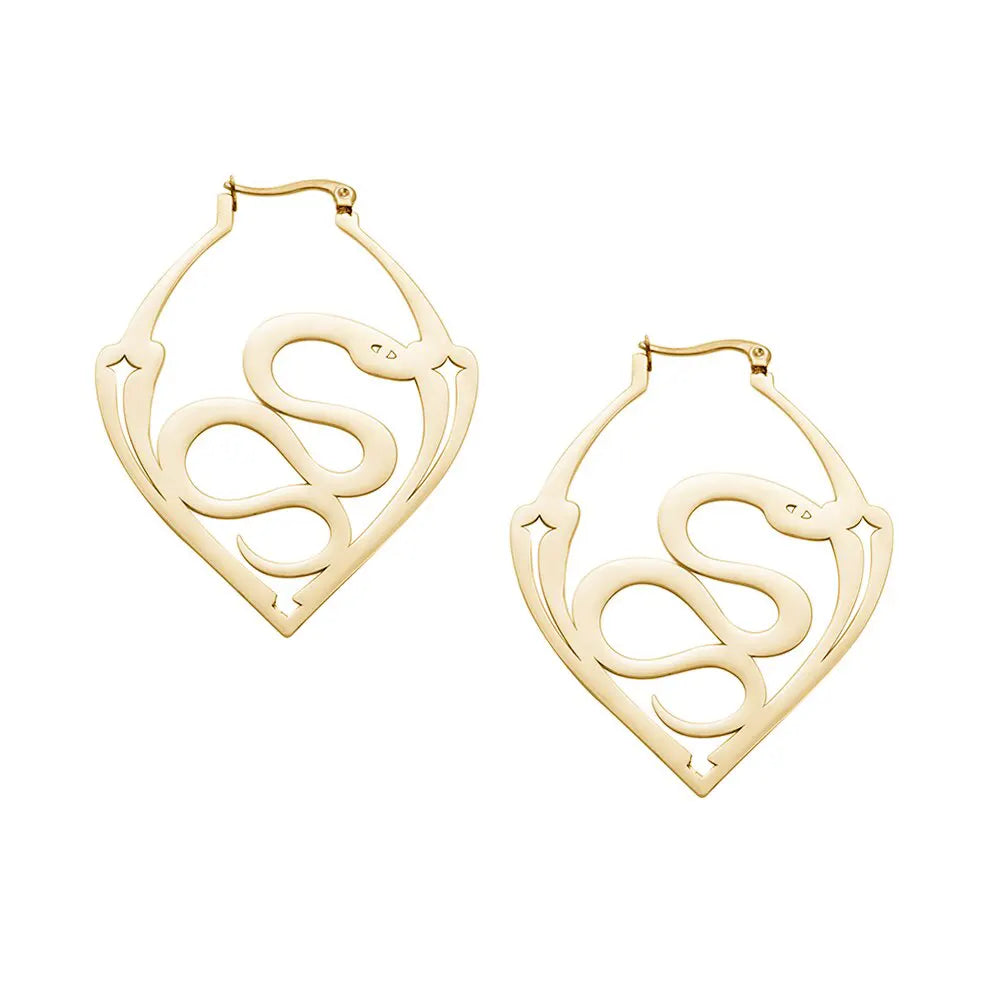 Snake Shaped Earrings Gold Snakes Store™