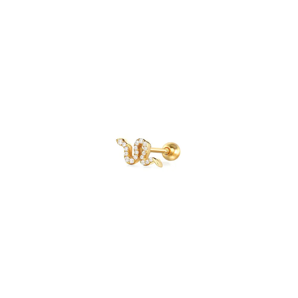 Snake Tragus Earring Gold 1 Piece Snakes Store™