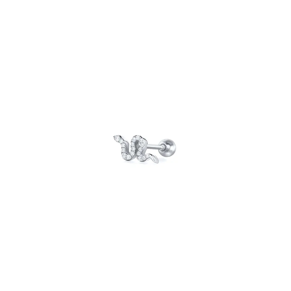 Snake Tragus Earring Silver 1 Piece Snakes Store™