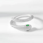 Snake Ring With Emerald Eyes (With Diamonds) - Vignette | Snakes Store