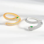 Snake Ring With Emerald Eyes (With Diamonds) - Vignette | Snakes Store