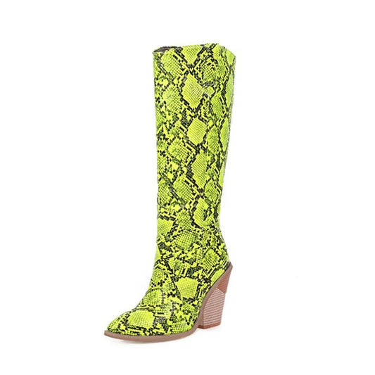 Snakeskin Boots Women Green Snakes Store™