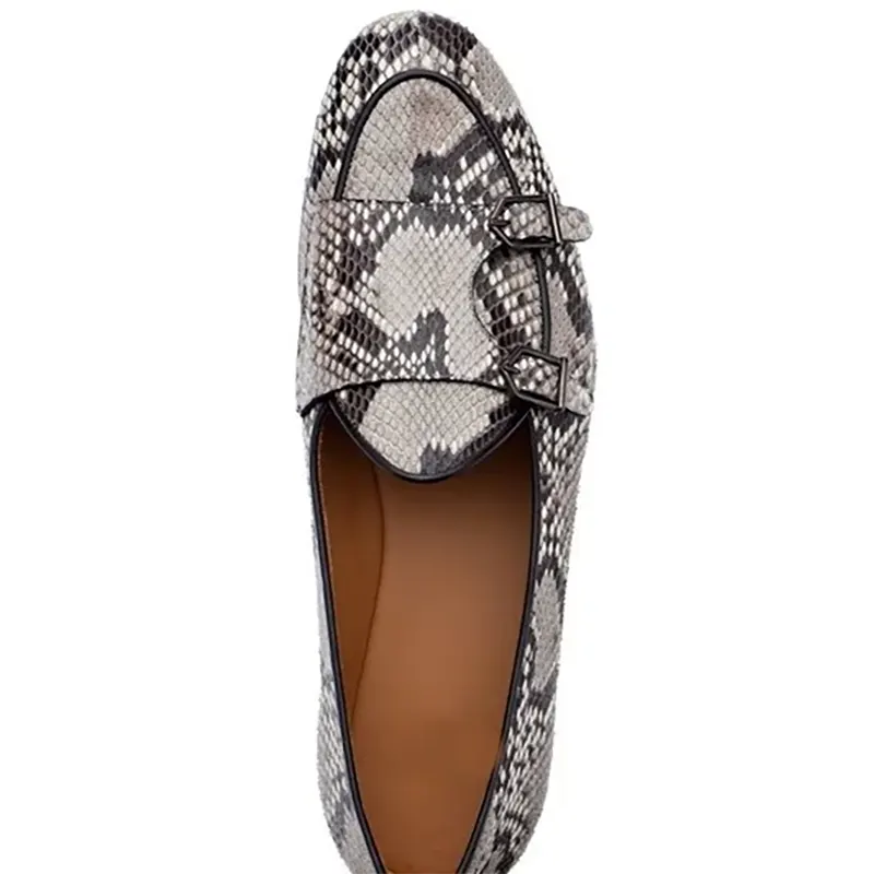 Grey Snakeskin Loafers Snakes Store