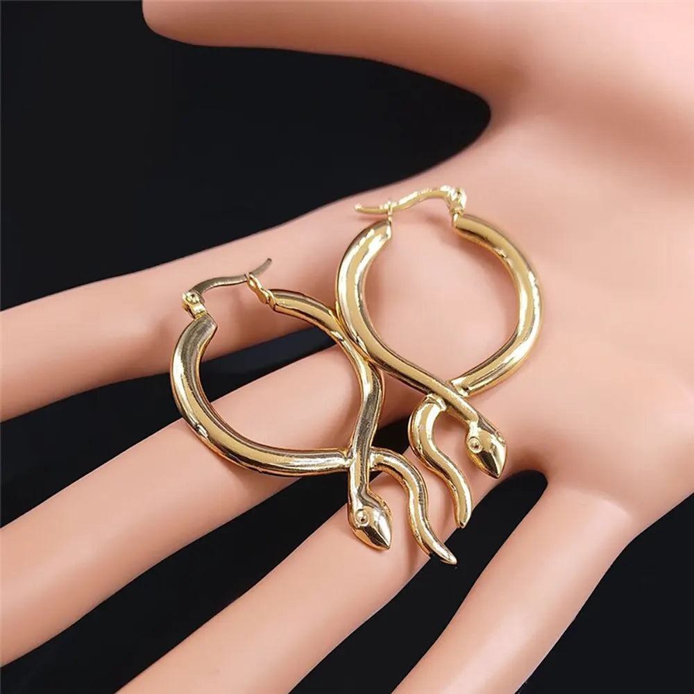 Solid Gold Snake Earrings Snakes Store™
