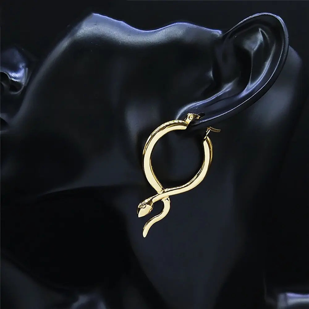 Solid Gold Snake Earrings Snakes Store™