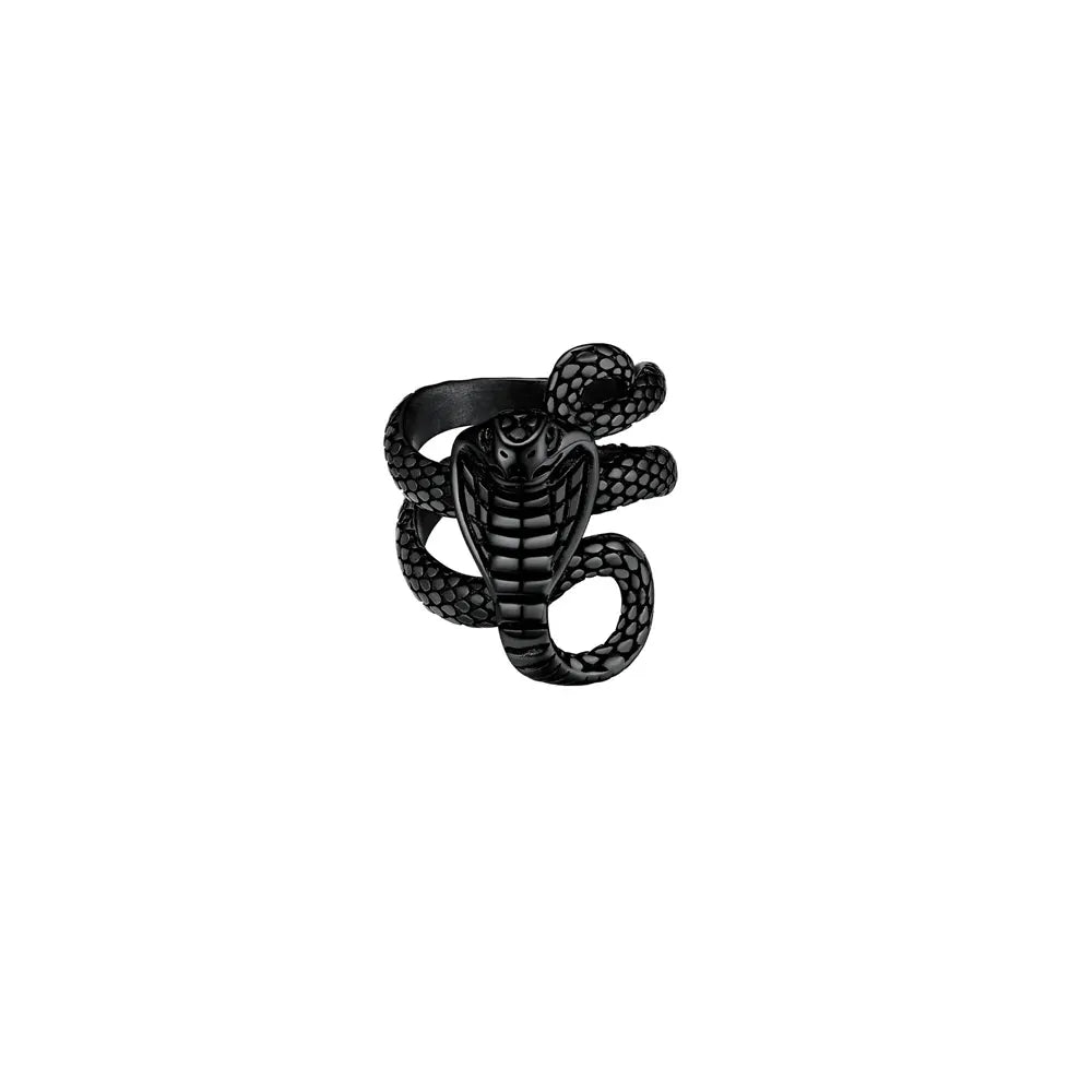 Stainless Steel Snake Ring Black Snakes Store™