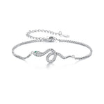 Sterling Silver Snake Chain Charm Bracelet - Vignette | Snakes Store