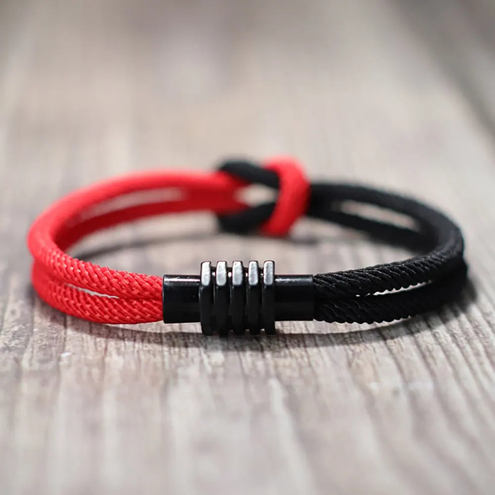 Two Color Snake Knot Bracelet Black Red Snakes Store™