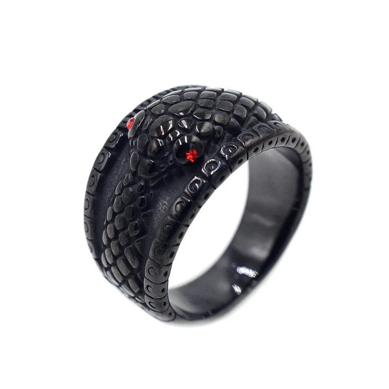 Unique Snake Ring Black 316L Stainless Steel Snakes Store™