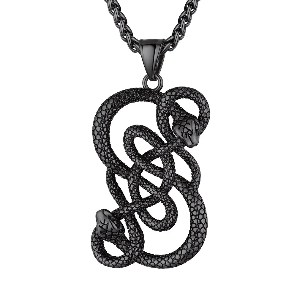 Viking Snake Necklace Black Snakes Store™