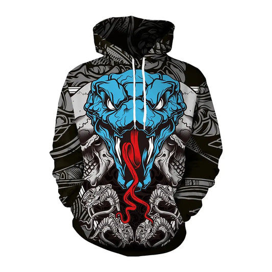 Viper Hoodie Gray Blue Snakes Store™