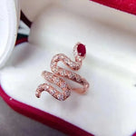 Antique Ruby Snake Ring - Vignette | Snakes Store