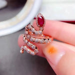 Antique Ruby Snake Ring - Vignette | Snakes Store