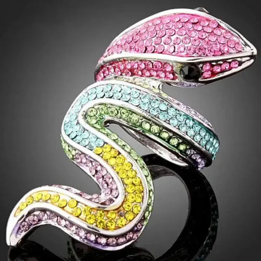 Crystal Snake Ring Crystal Multicolor Snakes Store