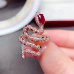 Antique Ruby Snake Ring - Vignette | Snakes Store