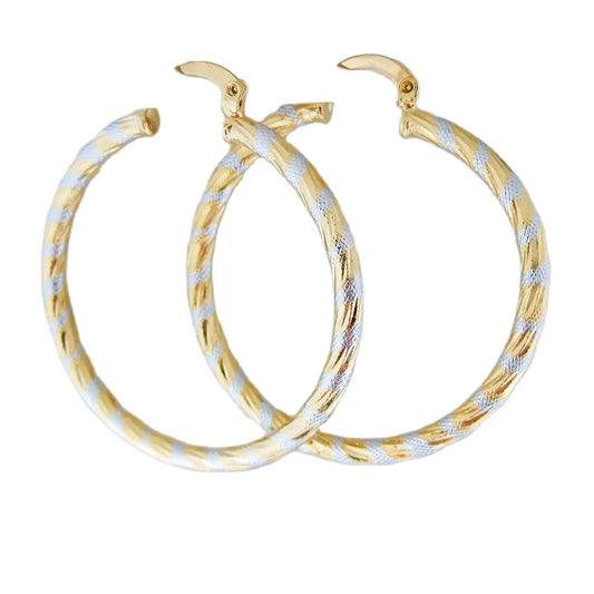 White Gold Snake Earrings