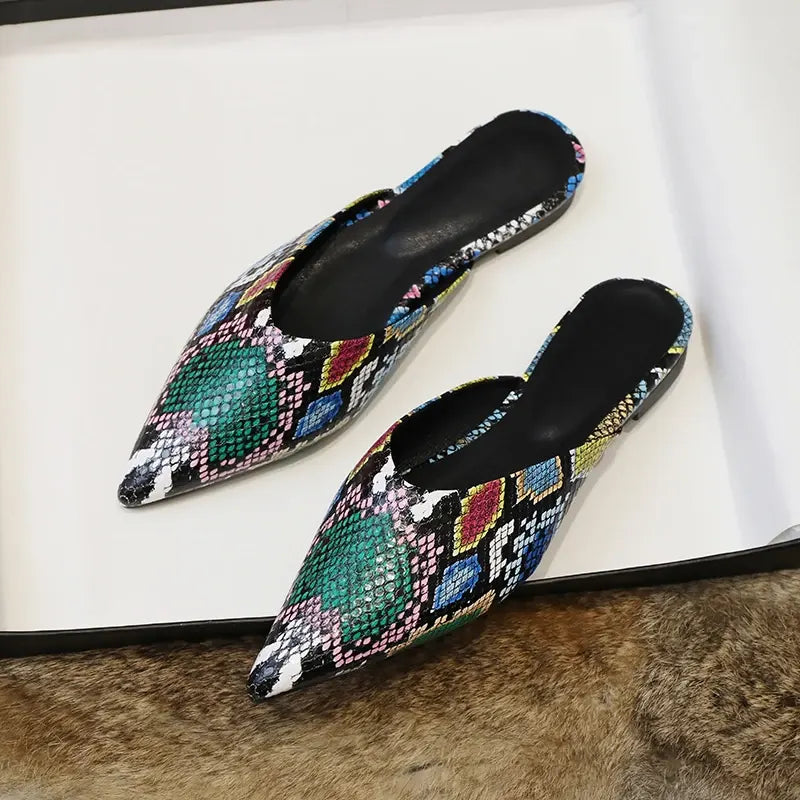 Womens Snake Print Mules Snakes Store