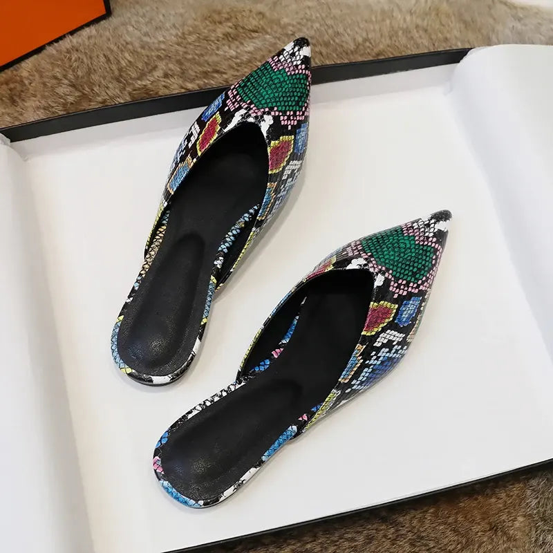 Womens Snake Print Mules Snakes Store