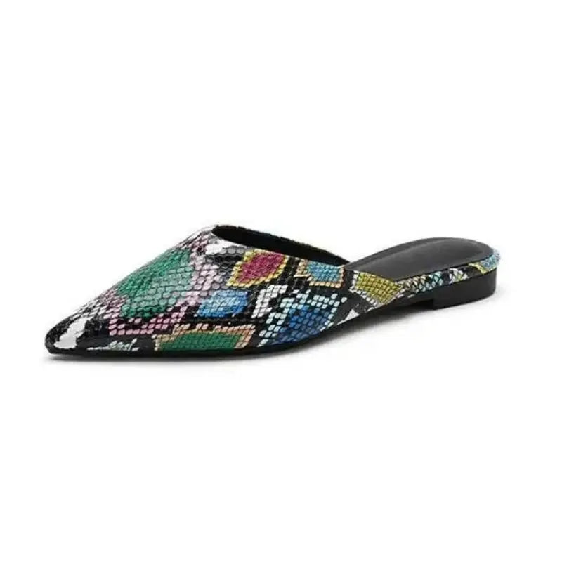 Womens Snake Print Mules Colorful Snakes Store