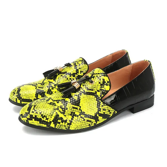 Yellow Snake Loafers