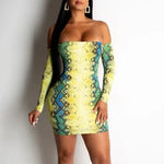 Yellow Snake Print Dress - Vignette | Snakes Store